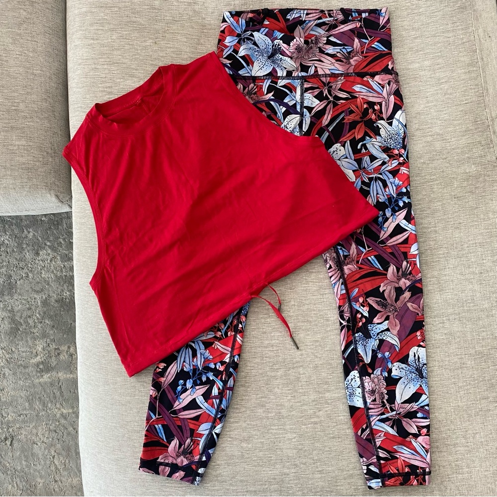 Lululemon crop top legging sport outfit gym outfit tank top bundle